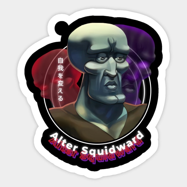 Alter Squidward Retro Sticker by LHN Graphic